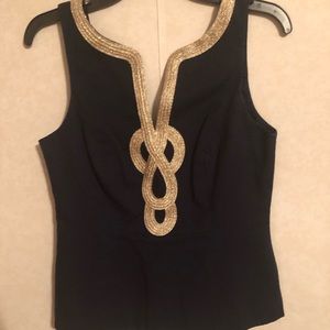Lilly Pulitzer navy and gold top